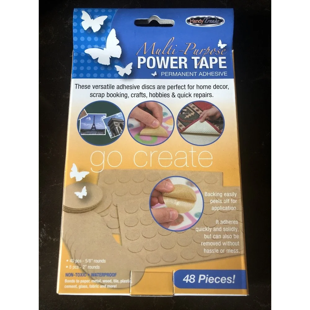 48‎ Pieces Dots Multi-Purpose Power Tape Permanent Adhesive crafts Scrap Booking